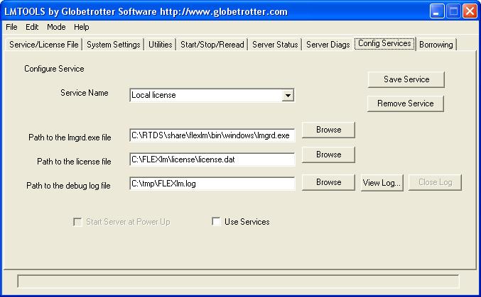 FLEXlm config services